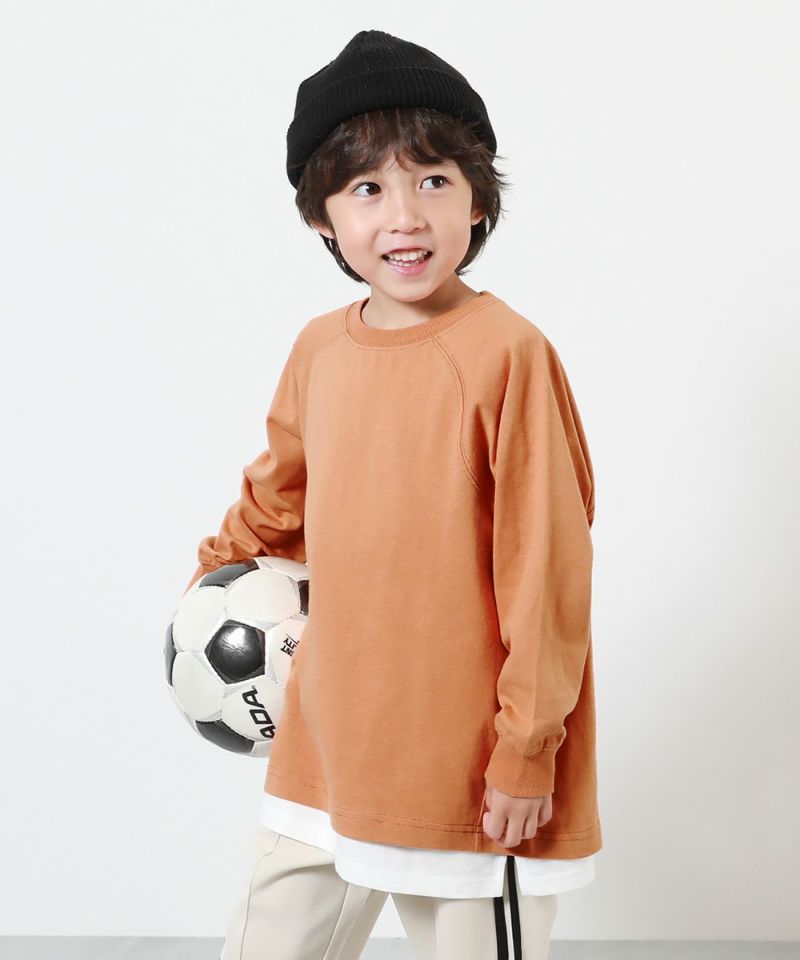 devirock 100%純棉 弧形袖長袖T恤