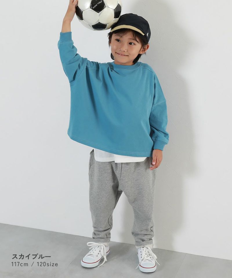 devirock 拼接縫線蝙蝠袖長袖T恤