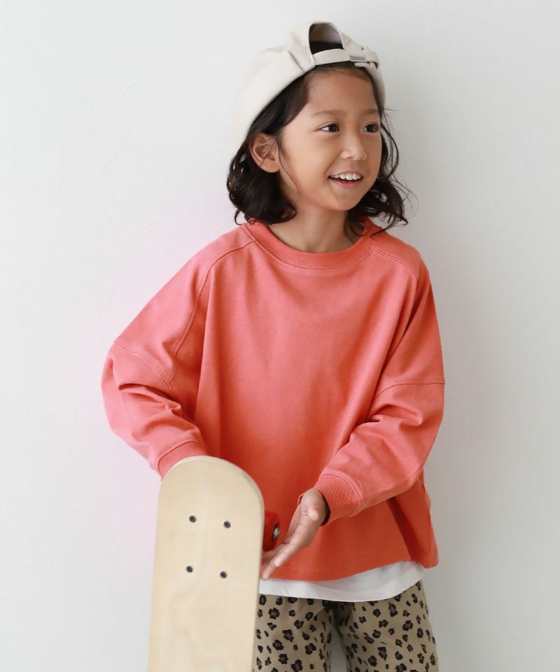 devirock 拼接縫線蝙蝠袖長袖T恤