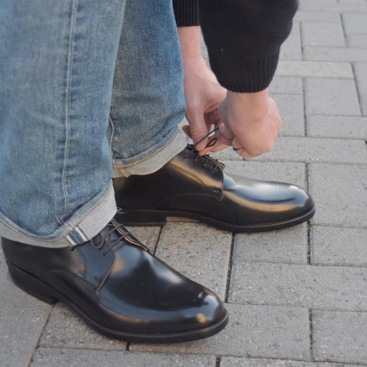 日本製HARUTA 超輕量素面綁帶皮鞋 #2600XL