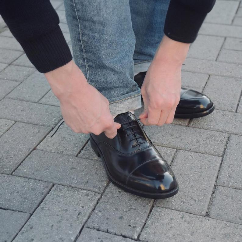 日本製HARUTA 超輕量直角翼紋綁帶皮鞋 #7191XL