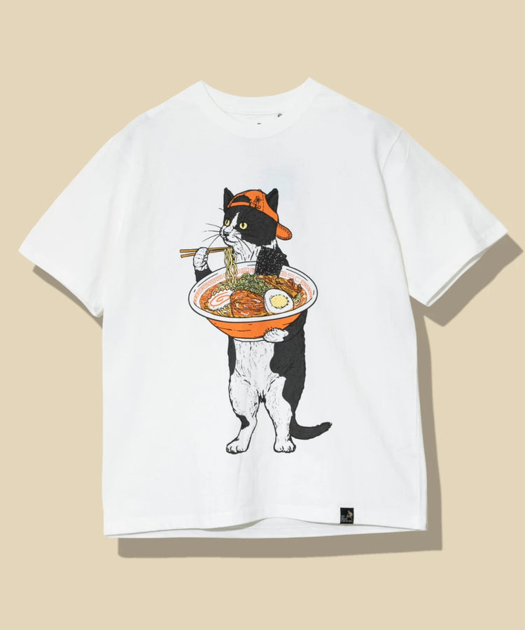go slow caravan USA COTTON TEE (MENS/WOMENS) 貓咪拉麵印花短袖T恤