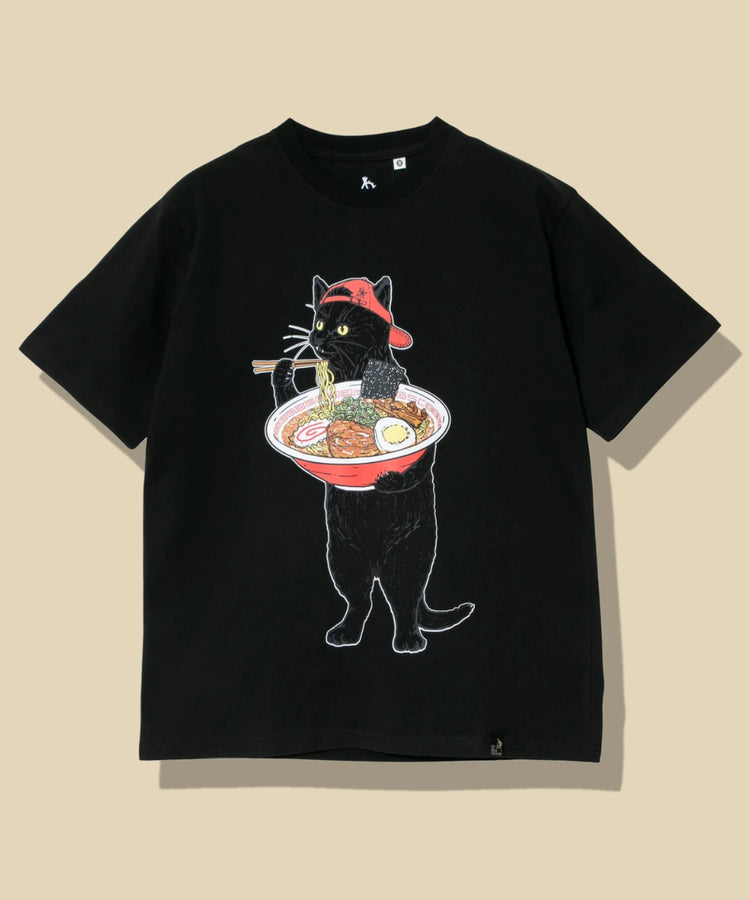 go slow caravan USA COTTON TEE (MENS/WOMENS) 貓咪拉麵印花短袖T恤
