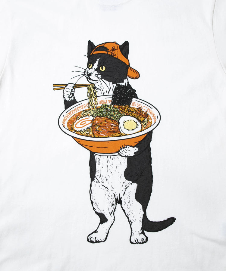 go slow caravan USA COTTON TEE (MENS/WOMENS) 貓咪拉麵印花短袖T恤