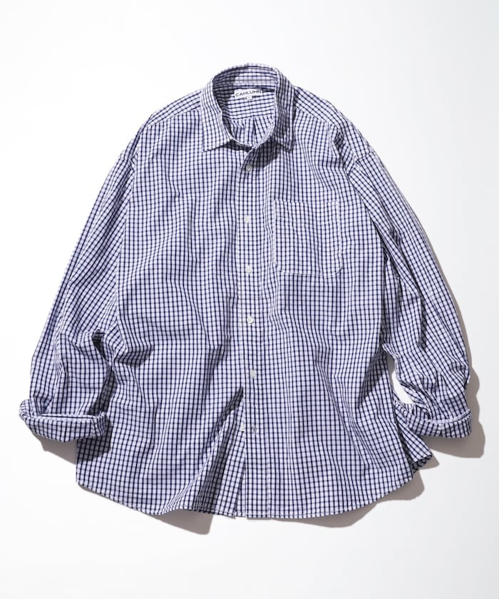 CAHLUMN Magazine Pocket Broad Shirt 寬版長袖格子口袋襯衫