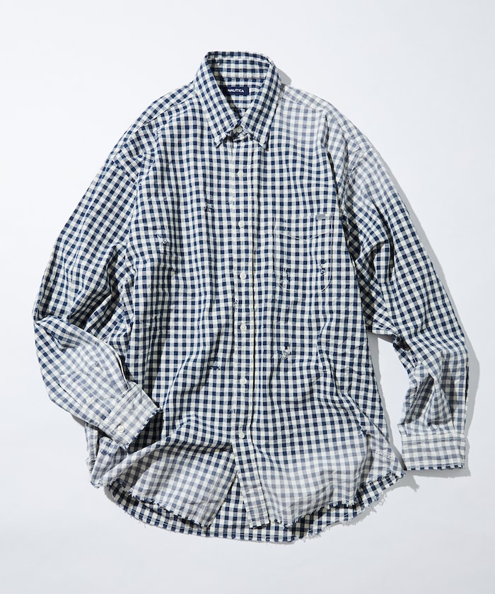 NAUTICA Faded Crushed L/S Shirt 仿舊壓皺長袖襯衫