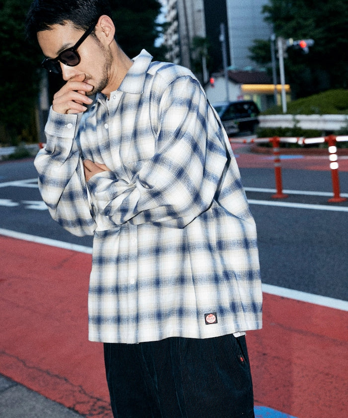 RED KAP flannel cropped long-sleeve work shirt 法蘭絨長袖格紋襯衫
