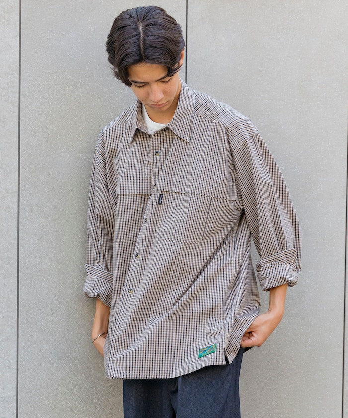 FREAK'S STORE x Foxfire fishing pocket long sleeve check shirt 長袖格紋口袋襯衫