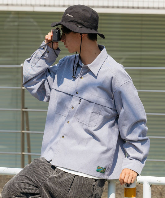 FREAK'S STORE x Foxfire Oxford Cropped Fishing Pocket Long Sleeve Shirt 短板牛津口袋襯衫