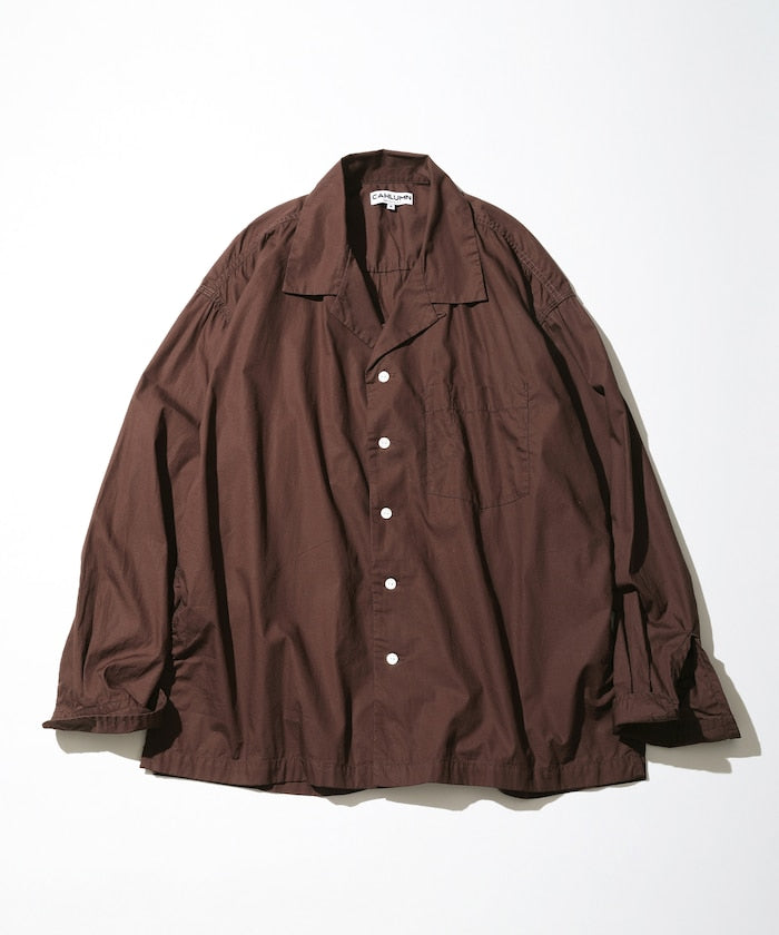 CAHLUMN Magazine Pocket Broadcloth Open Collar Shirt口袋寬版開領襯衫