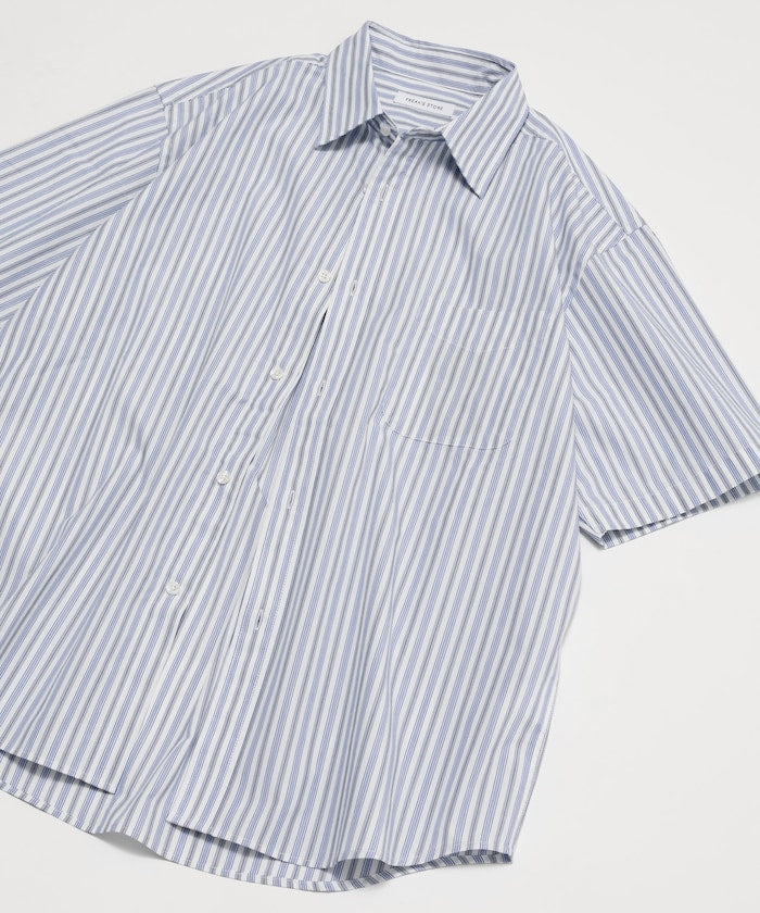 FREAK'S STORE Typewriter Regular Collar Short Sleeve Striped Shirt 短袖條紋襯衫