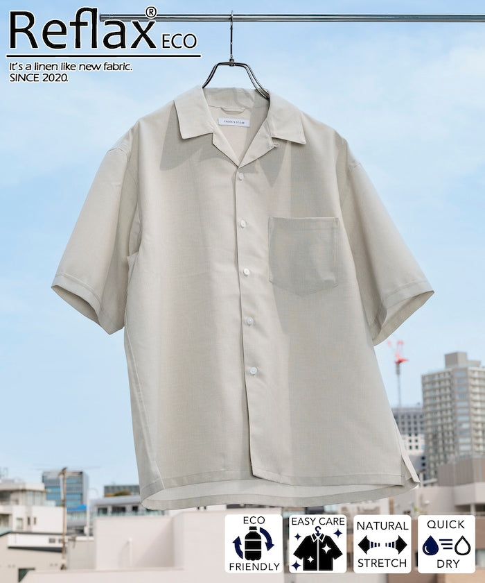 FREAK'S STORE Reflax Functional Fabric Relaxed Fit Open Collar Shirt 機能寬版短袖襯衫