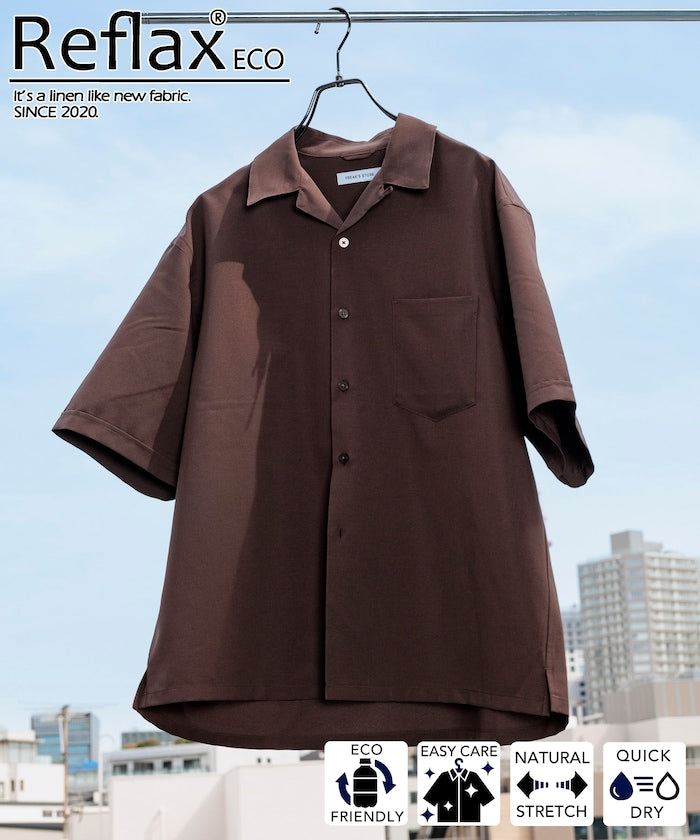 FREAK'S STORE Reflax Functional Fabric Relaxed Fit Open Collar Shirt 機能寬版短袖襯衫