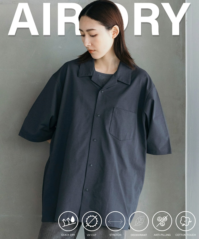 FREAK'S STORE AIRDRY big silhouette open collar shirt 高機能短袖襯衫