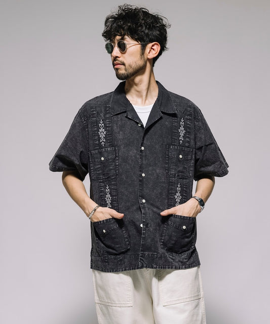 FREAK'S STORE Faded Cuban Shirt Short Sleeve 復古短袖古巴襯衫