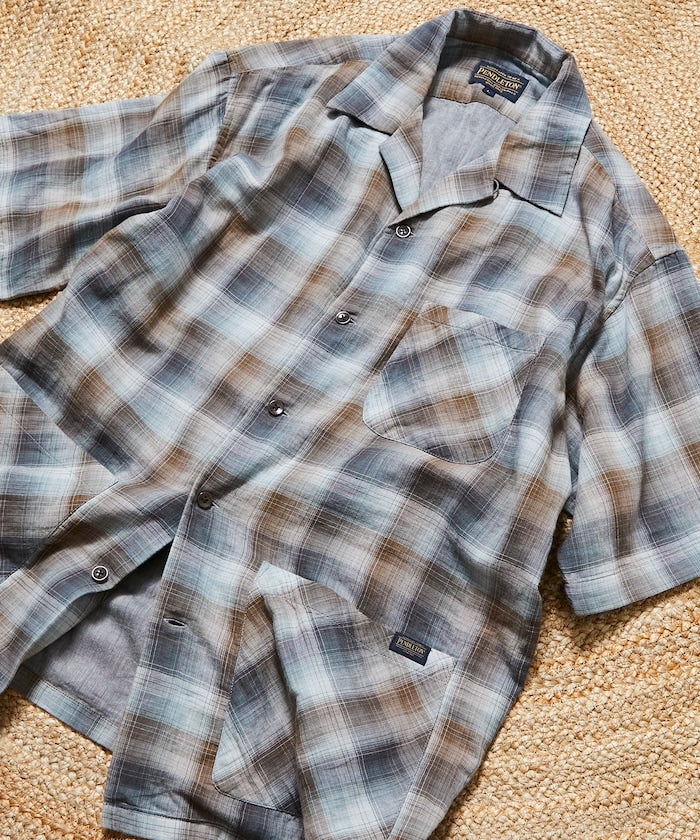 PENDLETON 雙層紗格紋短袖襯衫