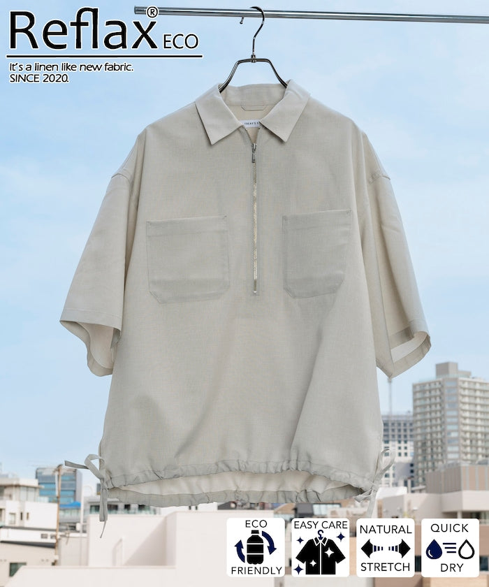 FREAK'S STORE Reflax Functional Fabric Relaxed Fit Half Zip Shirt 半拉鍊寬版襯衫短袖