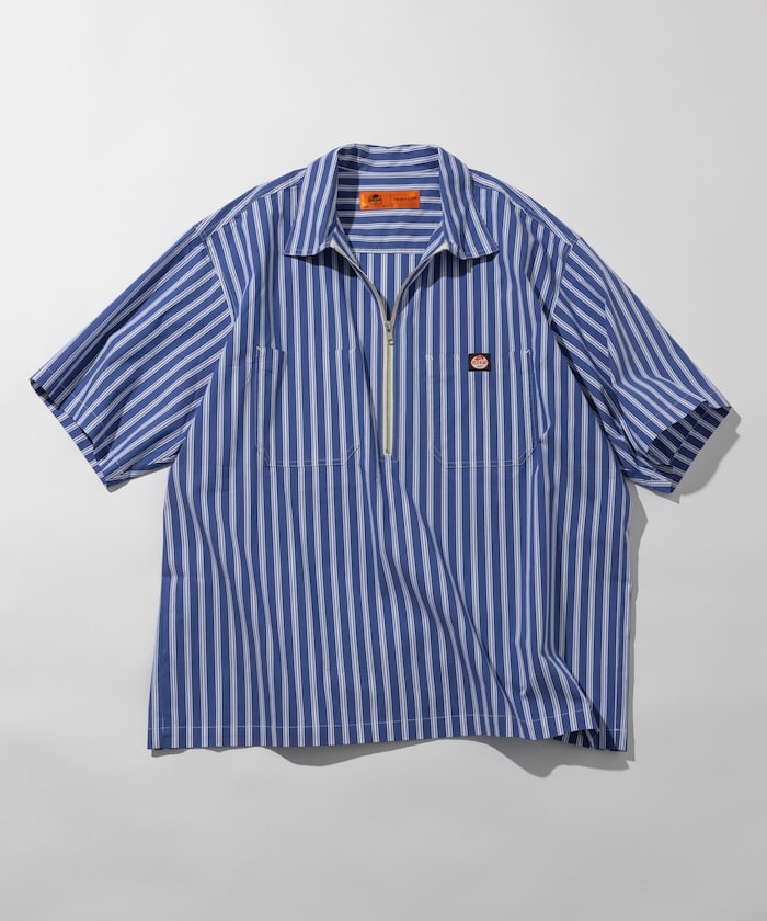 RED KAP relaxed fit half zip one point logo Short 半拉鍊口袋短袖襯衫