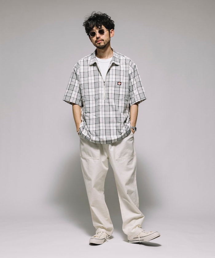RED KAP relaxed fit half zip one point logo Short 半拉鍊口袋短袖襯衫