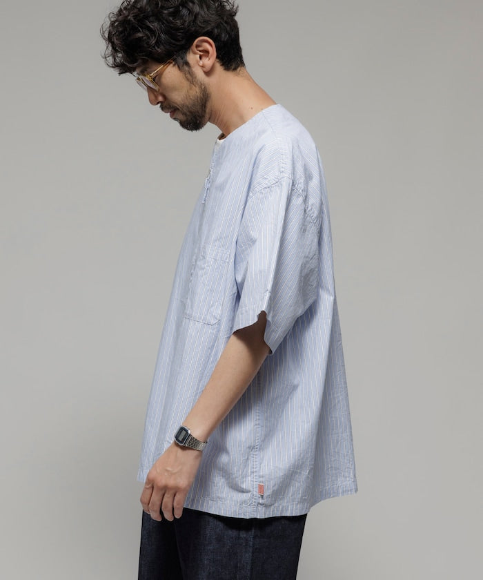 HINSON 限定 無領開襟拉鍊短袖襯衫