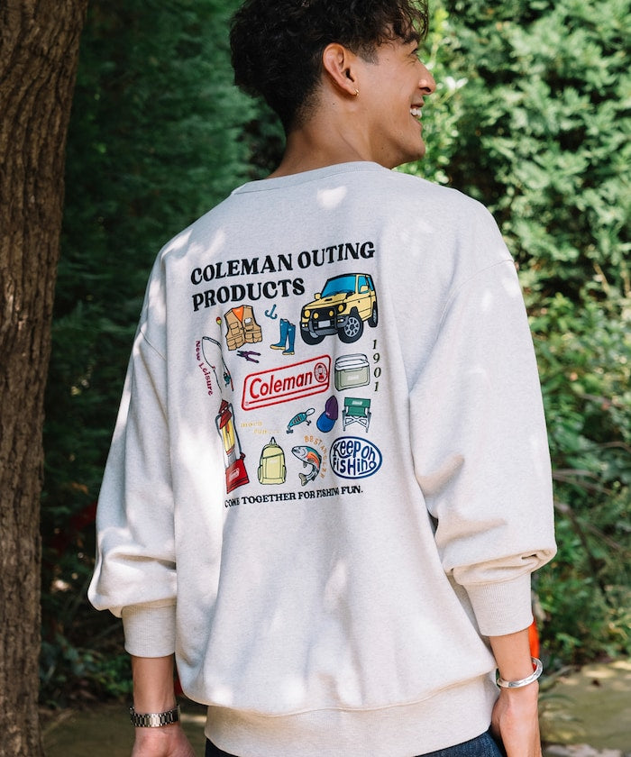 Coleman 獨家設計釣具主題圓領大學T