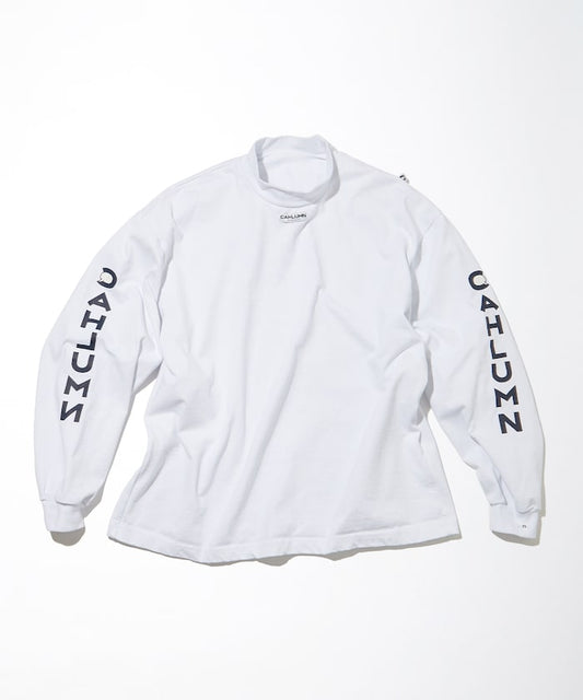 CAHLUMN Heavy weight Jersey Mock Neck L/S Print Tee厚磅棉質長袖logo大學T