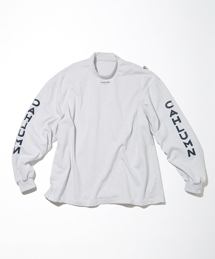 CAHLUMN Heavy weight Jersey Mock Neck L/S Print Tee厚磅棉質長袖logo大學T