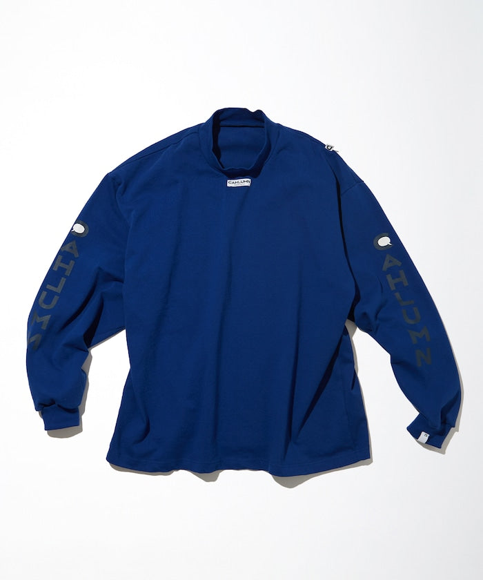 CAHLUMN Heavy weight Jersey Mock Neck L/S Print Tee厚磅棉質長袖logo大學T