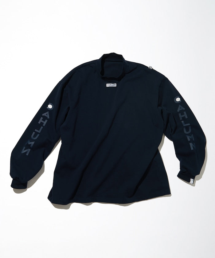 CAHLUMN Heavy weight Jersey Mock Neck L/S Print Tee厚磅棉質長袖logo大學T