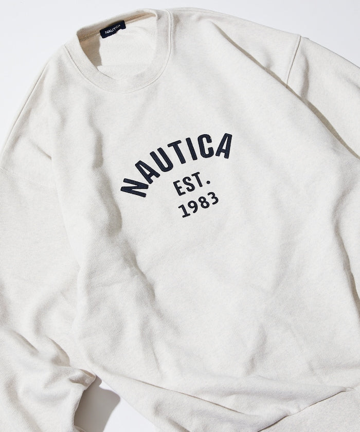 特價 NAUTICA 字母Logo 圓領大學T Felt Patch Arch Logo Crewneck Sweatshirt