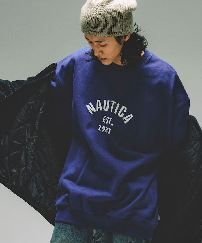 特價 NAUTICA 字母Logo 圓領大學T Felt Patch Arch Logo Crewneck Sweatshirt