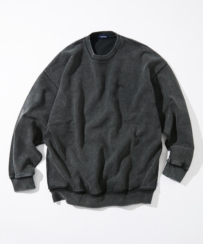 NAUTICA 漂染復古Logo圓領大學T上衣 Bleach Washed Hidden Logo Crewneck Sweatshirt