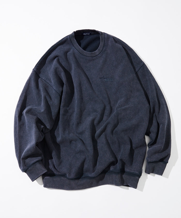 NAUTICA 漂染復古Logo圓領大學T上衣 Bleach Washed Hidden Logo Crewneck Sweatshirt