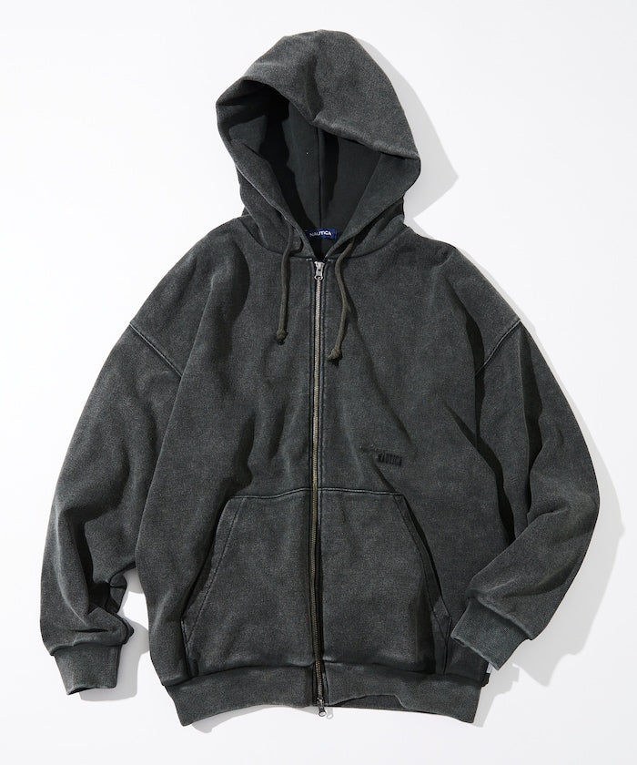 NAUTICA 漂染復古Logo拉鍊連帽外套 Bleach Washed Hidden Logo Sweat Zip Hoodie