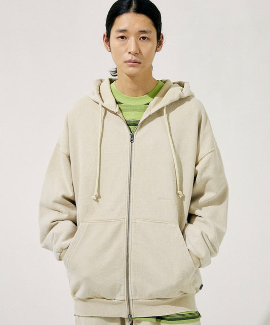 NAUTICA 漂染復古Logo拉鍊連帽外套 Bleach Washed Hidden Logo Sweat Zip Hoodie