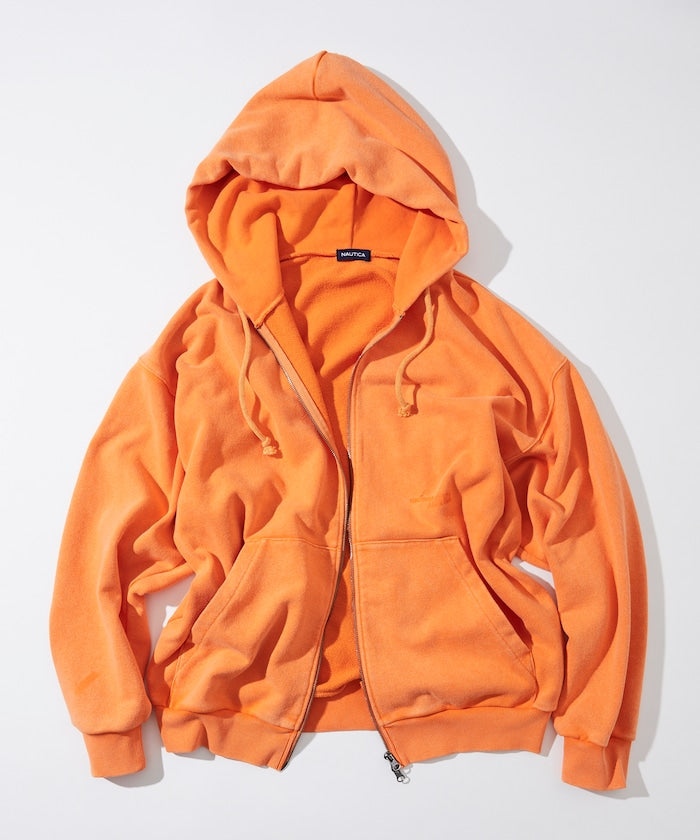 NAUTICA 漂染復古Logo拉鍊連帽外套 Bleach Washed Hidden Logo Sweat Zip Hoodie