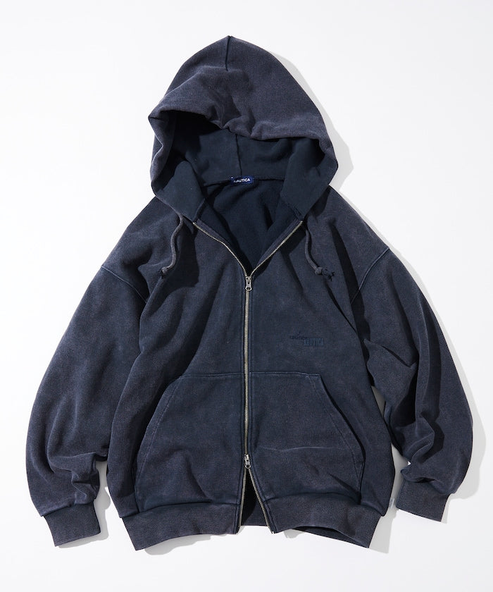 NAUTICA 漂染復古Logo拉鍊連帽外套 Bleach Washed Hidden Logo Sweat Zip Hoodie
