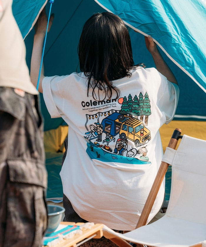 Coleman × Matsui lake sied SS back print crew neck T-shirt 印花短袖T恤