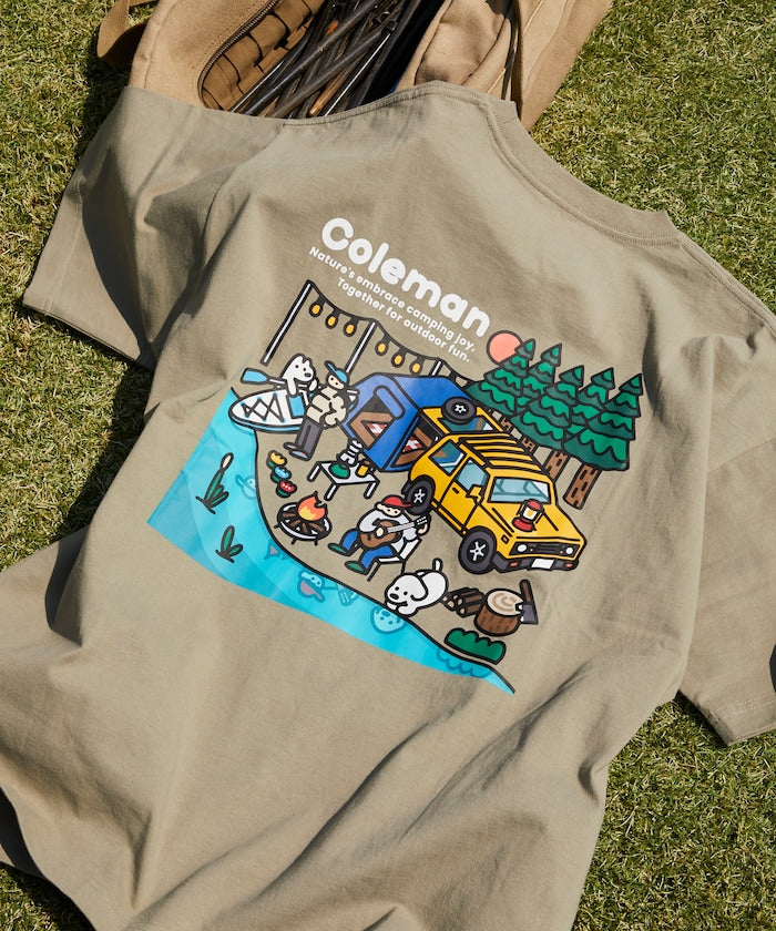 Coleman × Matsui lake sied SS back print crew neck T-shirt 印花短袖T恤