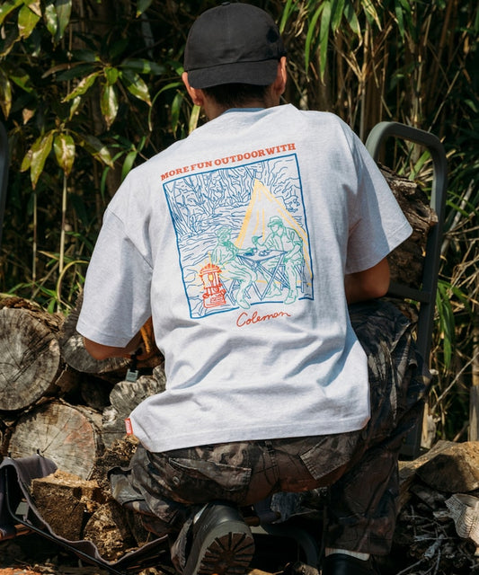 Coleman line drawing back print crew neck T-shirt 線條插畫短袖T恤