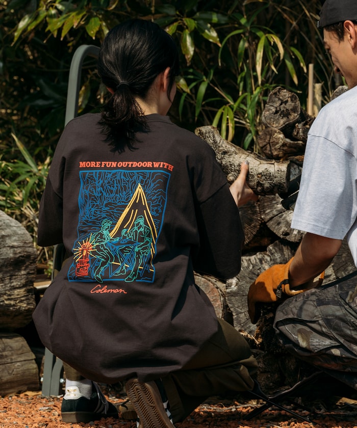 Coleman line drawing back print crew neck T-shirt 線條插畫短袖T恤