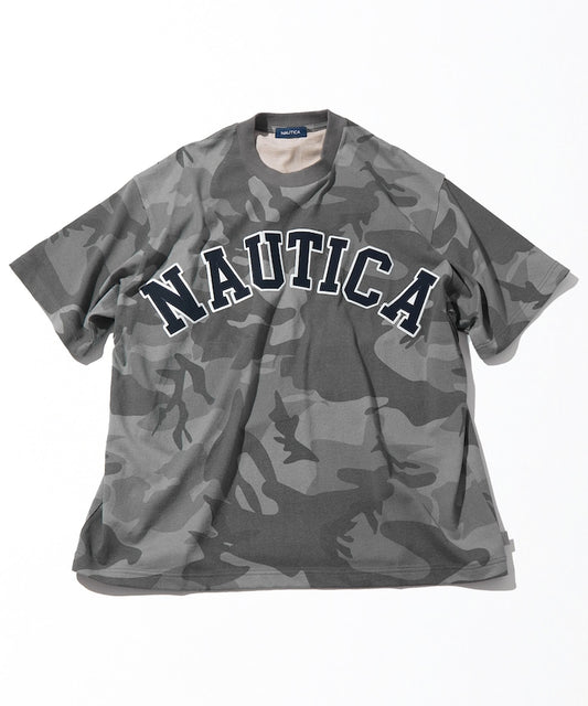 NAUTICA arch logo camouflage pattern T-shirt LOGO短袖T恤