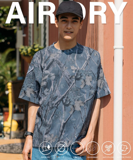 FREAK'S STORE AIRDRY 7.7 oz. big silhouette pocket T-shirt  圓領樹紋口袋短袖T恤