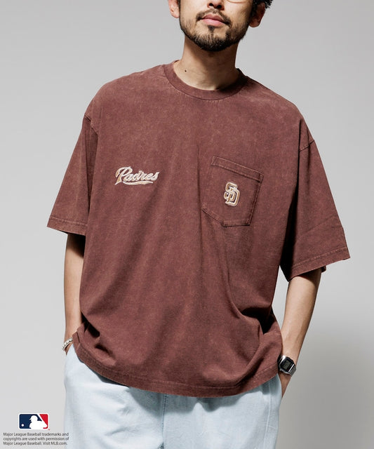 FREAK'S STORE MLB Major League Baseball Faded Double Logo Pocket T-Shirt 短袖口袋T恤