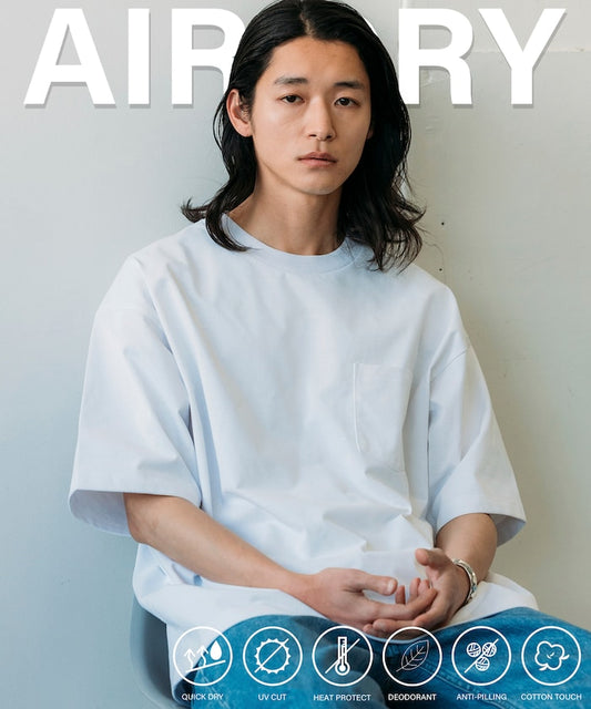 FREAK'S STORE AIRDRY 7.7 oz. Big silhouette crew neck pocket T-shirt 圓領短袖口袋T恤