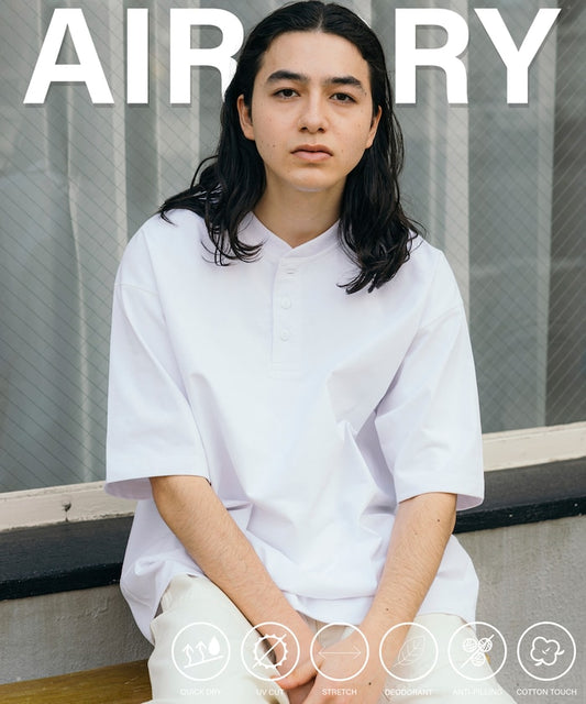 FREAK'S STORE AIRDRY 7.7 oz. big silhouette Henley neck T-shirt 亨利领 T恤