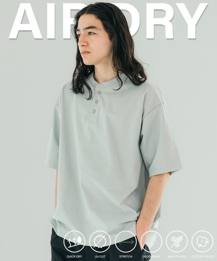 FREAK'S STORE AIRDRY 7.7 oz. big silhouette Henley neck T-shirt 亨利领 T恤