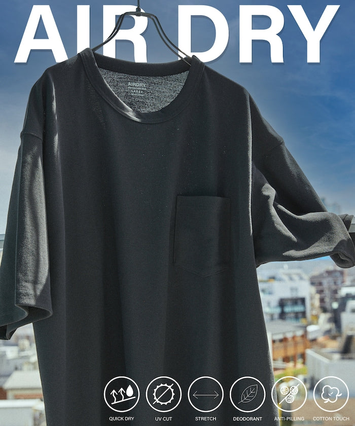 FREAK'S STORE AIRDRY pique knit crew neck pocket T-shirt 圓領口袋T恤