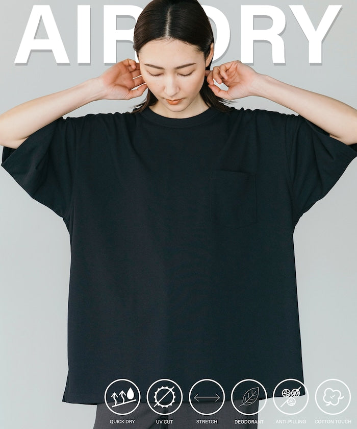 FREAK'S STORE AIRDRY pique knit crew neck pocket T-shirt 圓領口袋T恤