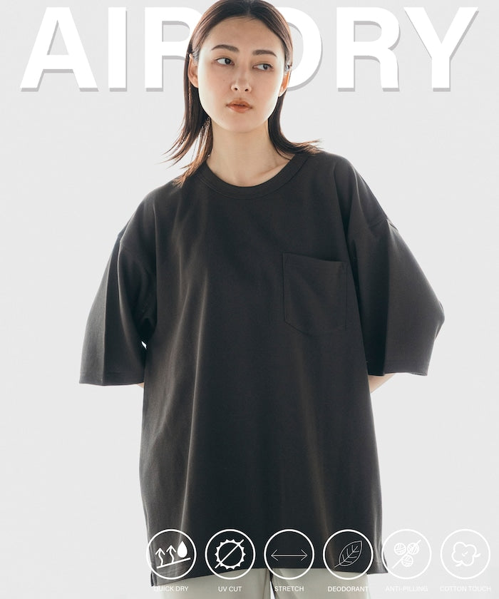 FREAK'S STORE AIRDRY pique knit crew neck pocket T-shirt 圓領口袋T恤